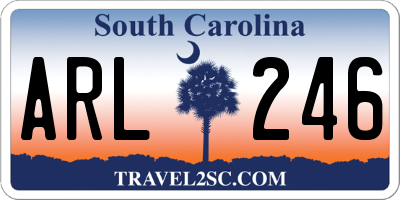 SC license plate ARL246