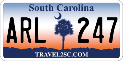 SC license plate ARL247