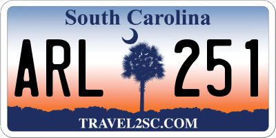 SC license plate ARL251