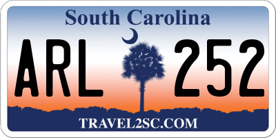 SC license plate ARL252