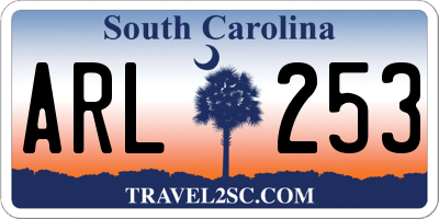 SC license plate ARL253