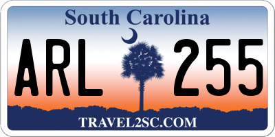 SC license plate ARL255