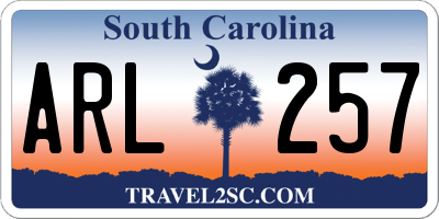 SC license plate ARL257