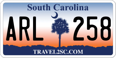 SC license plate ARL258