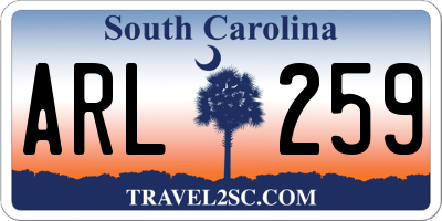 SC license plate ARL259