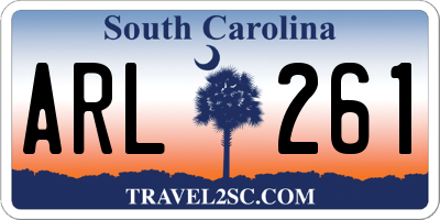 SC license plate ARL261