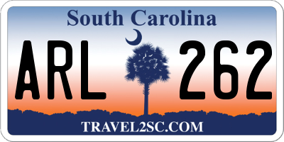 SC license plate ARL262