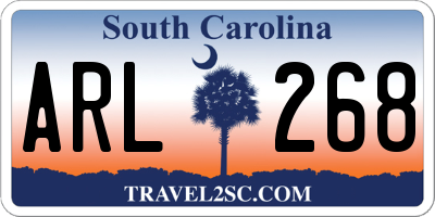SC license plate ARL268