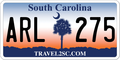 SC license plate ARL275