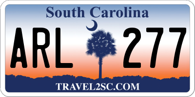 SC license plate ARL277