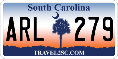 SC license plate ARL279