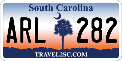 SC license plate ARL282