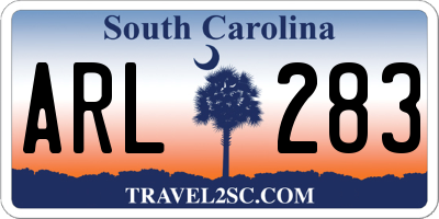 SC license plate ARL283
