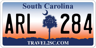 SC license plate ARL284