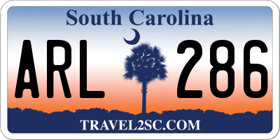 SC license plate ARL286