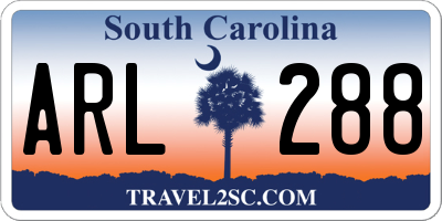 SC license plate ARL288