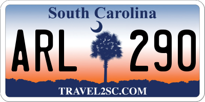 SC license plate ARL290