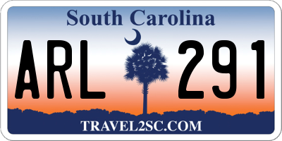 SC license plate ARL291