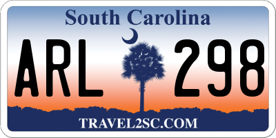 SC license plate ARL298