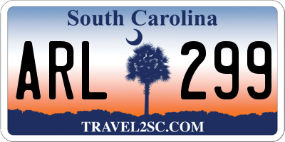 SC license plate ARL299