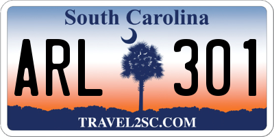 SC license plate ARL301
