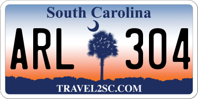 SC license plate ARL304