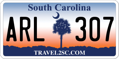 SC license plate ARL307