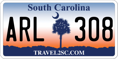 SC license plate ARL308