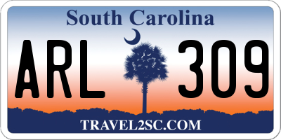 SC license plate ARL309