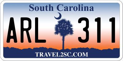 SC license plate ARL311