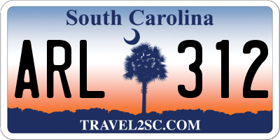 SC license plate ARL312