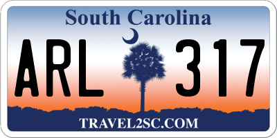 SC license plate ARL317