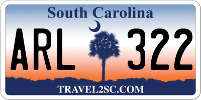 SC license plate ARL322