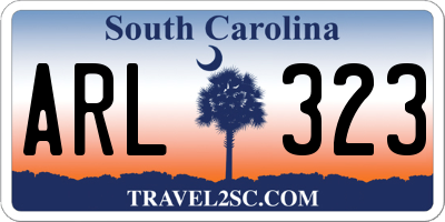 SC license plate ARL323