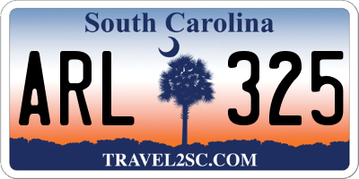 SC license plate ARL325
