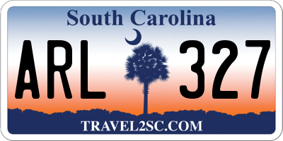 SC license plate ARL327