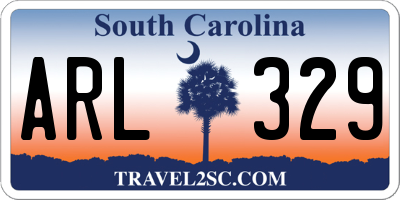 SC license plate ARL329