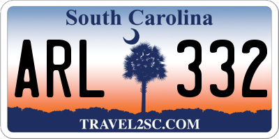 SC license plate ARL332