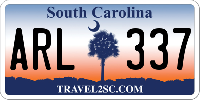 SC license plate ARL337