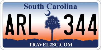 SC license plate ARL344