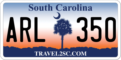 SC license plate ARL350