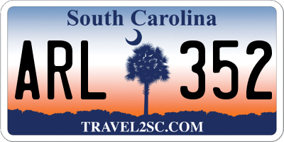 SC license plate ARL352