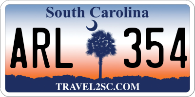 SC license plate ARL354