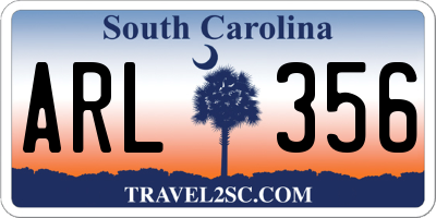 SC license plate ARL356