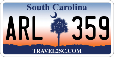 SC license plate ARL359