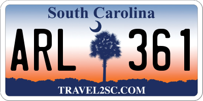 SC license plate ARL361