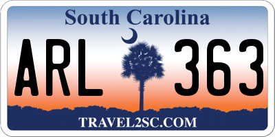 SC license plate ARL363