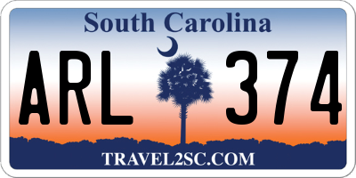 SC license plate ARL374