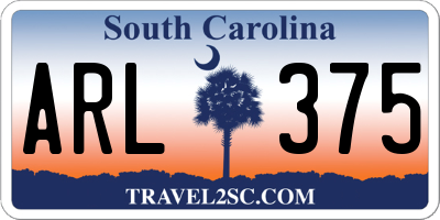 SC license plate ARL375