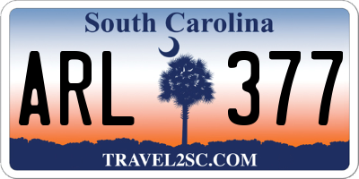 SC license plate ARL377